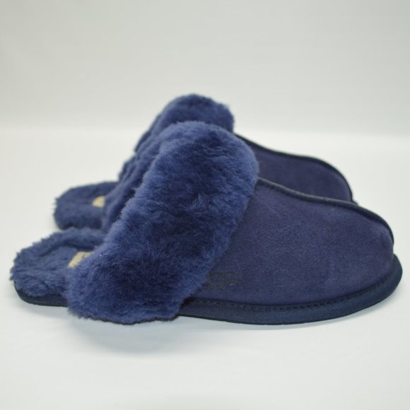 UGG Navy Blue Cozy Soft Suede Comfort Slippers 7 - Picture 4 of 8